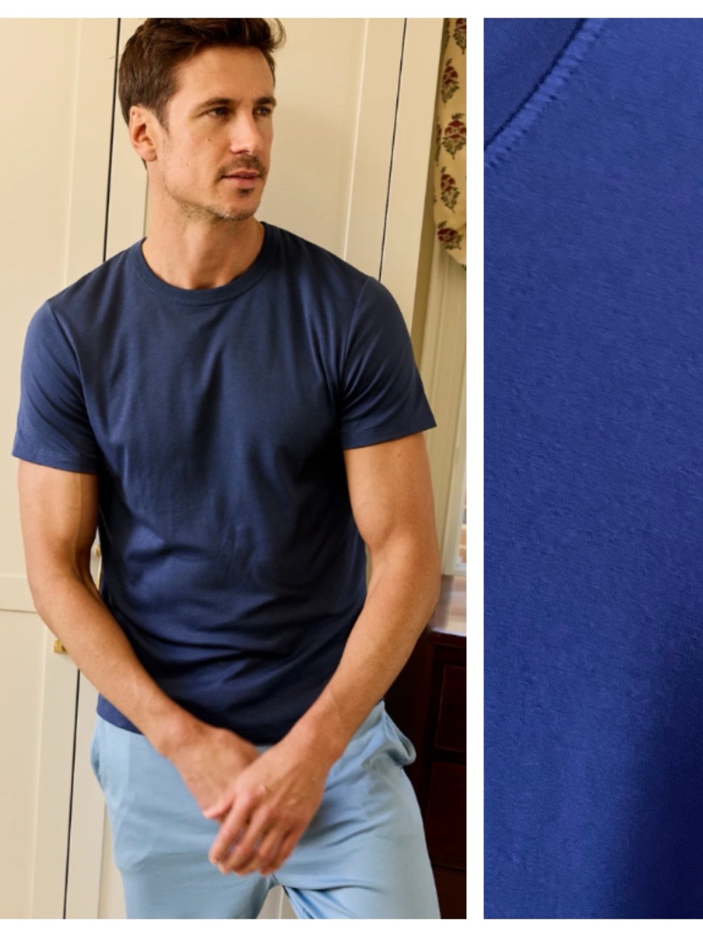 LAKE X Onward Reserve Navy Blue Pima Cotton Tee Shirt Medium